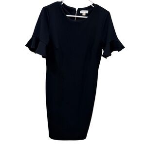 Calvin Klein Black Mini Dress with Ruffle Sleeves